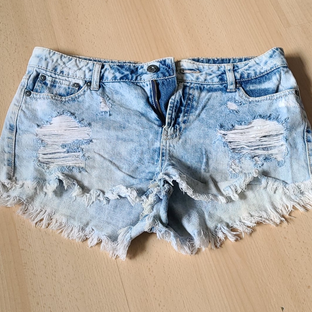 Ripped jean shorts